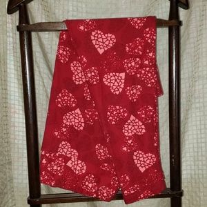 EUC TC LuLaRoe Red & Pink Heart Leggings 🦄
